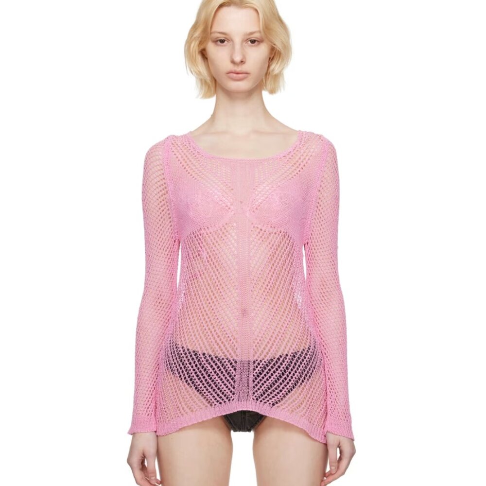 Guess Pink Scoop Neck Sweater